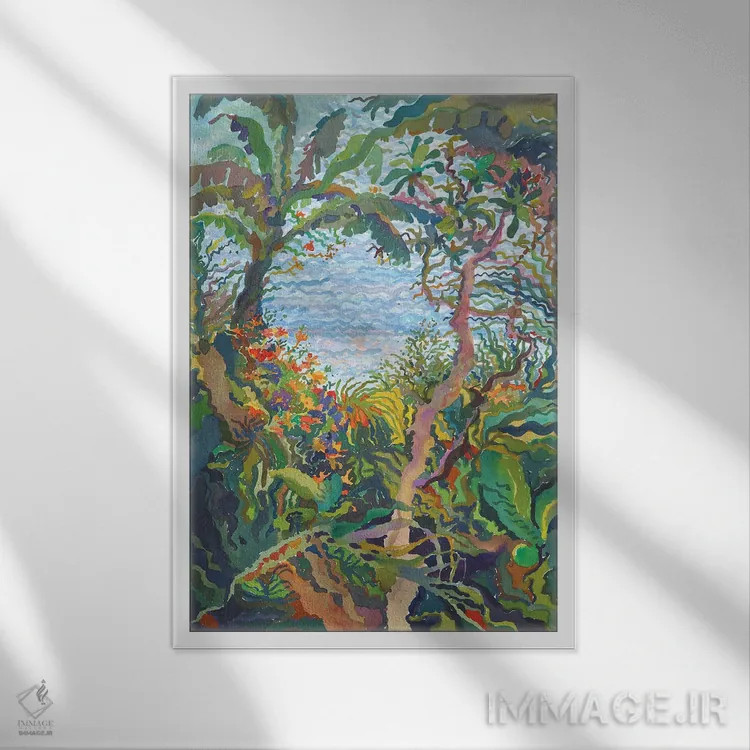 تابلو دکوراتیو پوشش گیاهی نوسا پنیدا اثر تانبلیا - نمای قابدار سفید