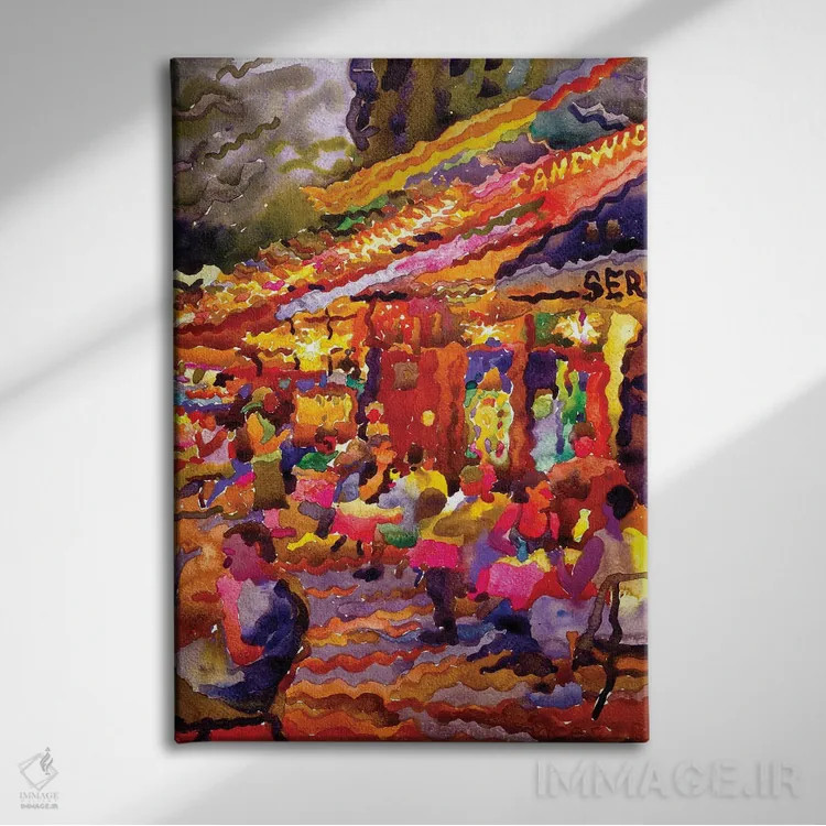 تابلو دکوراتیو کافه عصرگاهی در پاریس اثر تانبلیا - نمای روبهرو روی دیوار