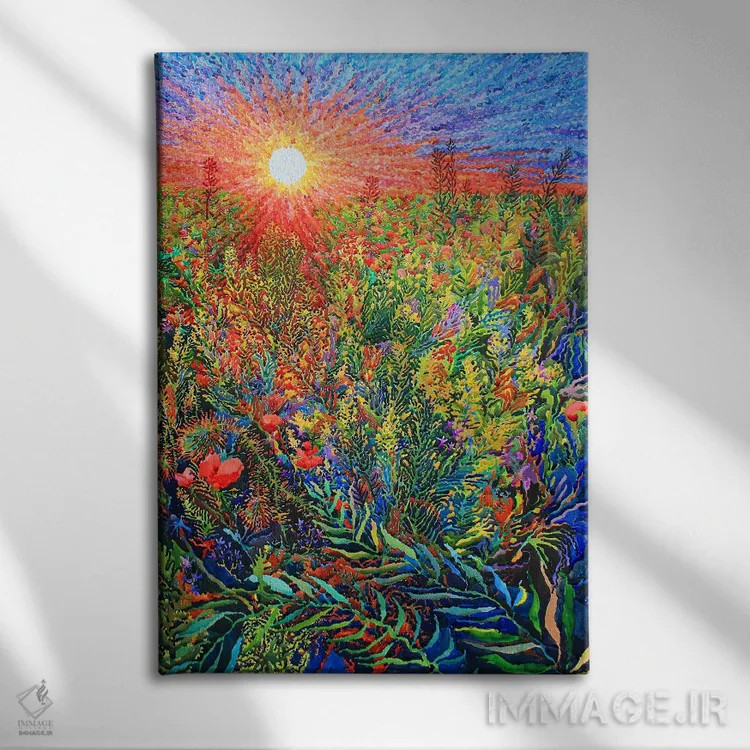 تابلو دکوراتیو در مزرعه کلزا اثر تانبلیا - نمای روبهرو روی دیوار