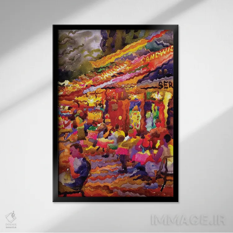 تابلو دکوراتیو کافه عصرگاهی در پاریس اثر تانبلیا - نمای قابدار مشکی