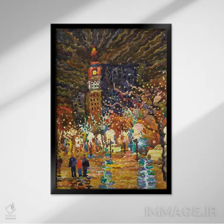 تابلو دکوراتیو میدان عصرگاهی در دنور اثر تانبلیا - نمای قابدار مشکی