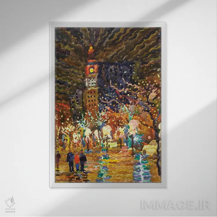 تابلو دکوراتیو میدان عصرگاهی در دنور اثر تانبلیا - نمای قابدار سفید