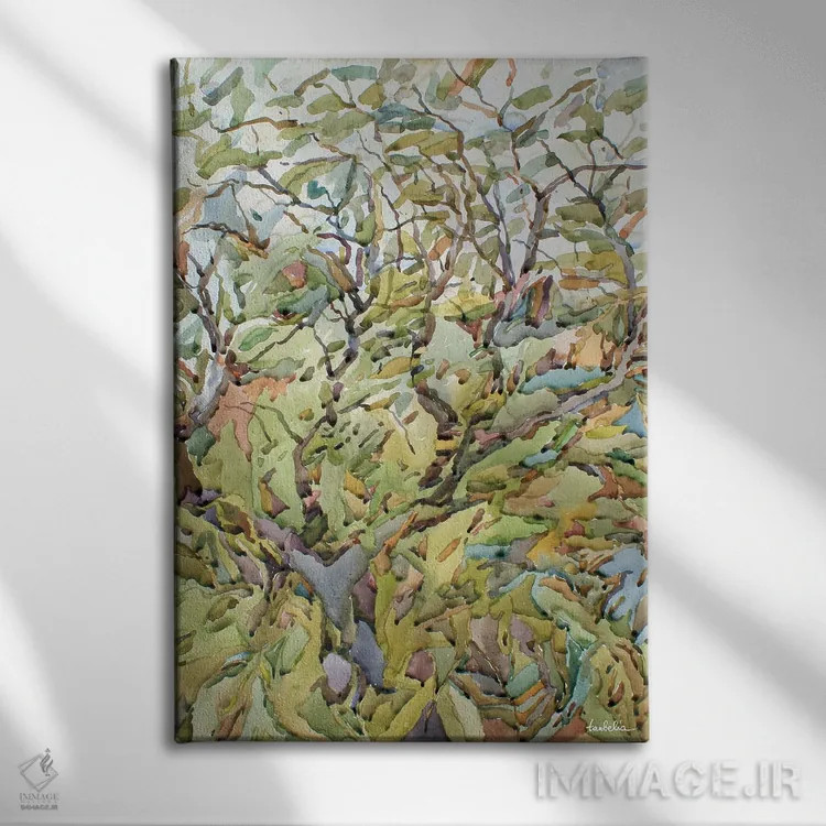 تابلو دکوراتیو درخت جوان اثر تانبلیا - نمای روبهرو روی دیوار