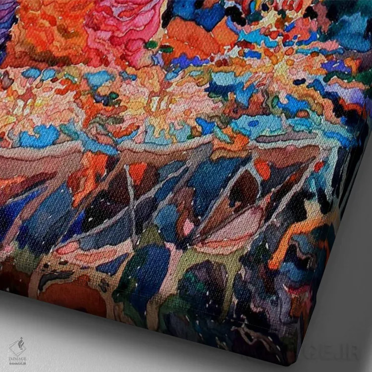 تابلو دکوراتیو غروب روستای علاء چاتی در ازمیر اثر تانبلیا - نمای نزدیک بافت بوم