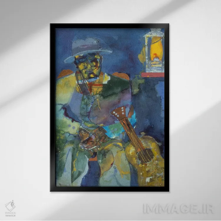 تابلو کلاسیک چراغ پاییزی اثر رومر بیردن - نمای قابدار مشکی