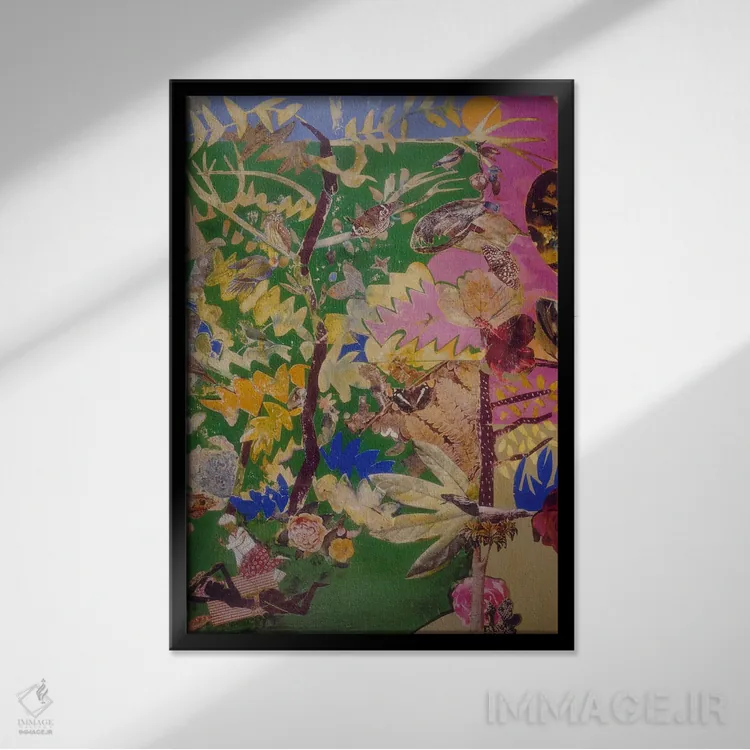 تابلو کلاسیک خیام و دختر سیاه پوست اثر رومر بیردن - نمای قابدار مشکی