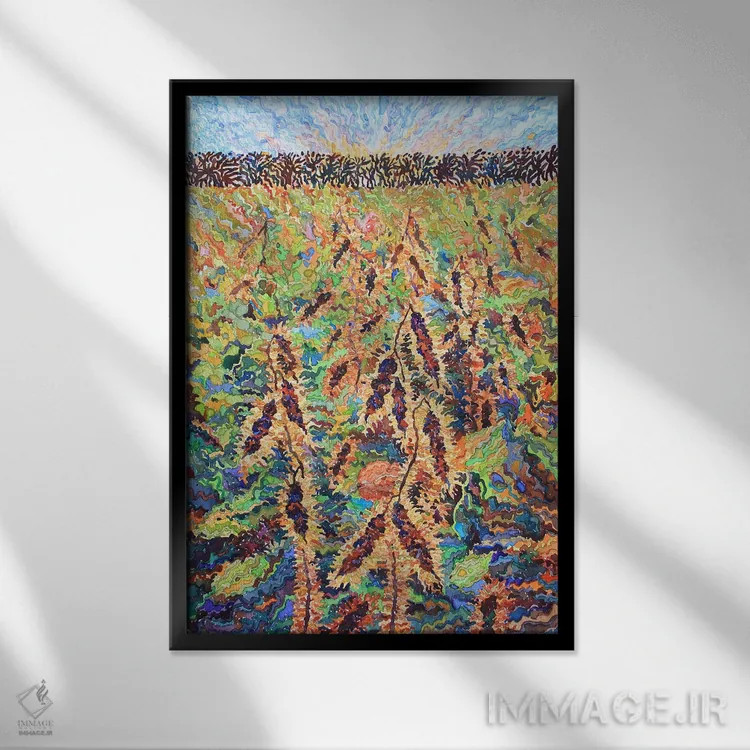 تابلو دکوراتیو لوبیا اثر تانبلیا - نمای قابدار مشکی