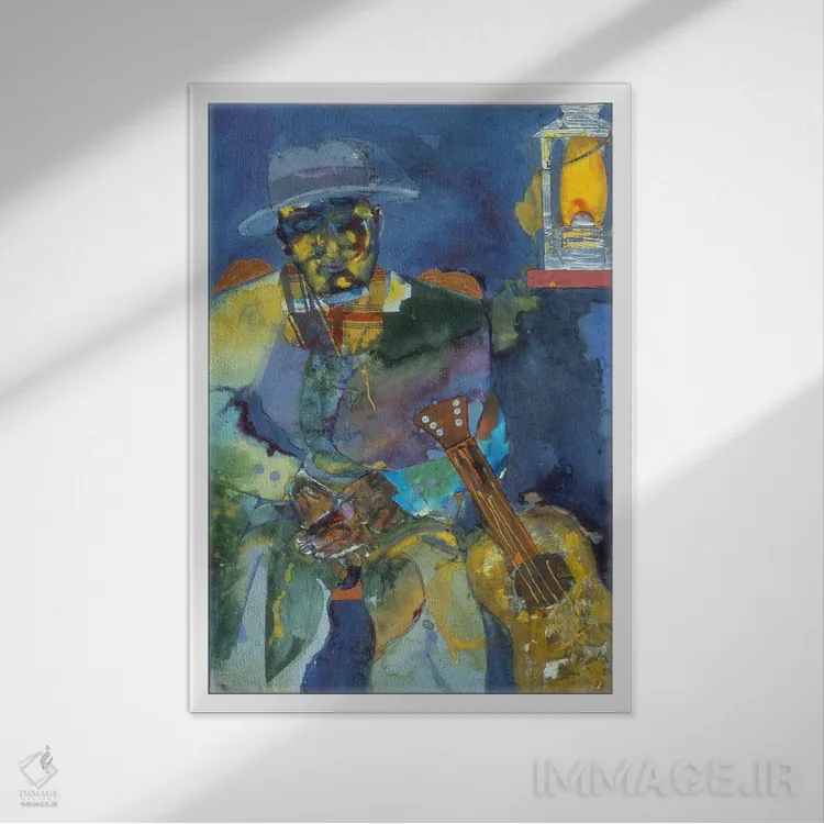 تابلو کلاسیک چراغ پاییزی اثر رومر بیردن - نمای قابدار سفید