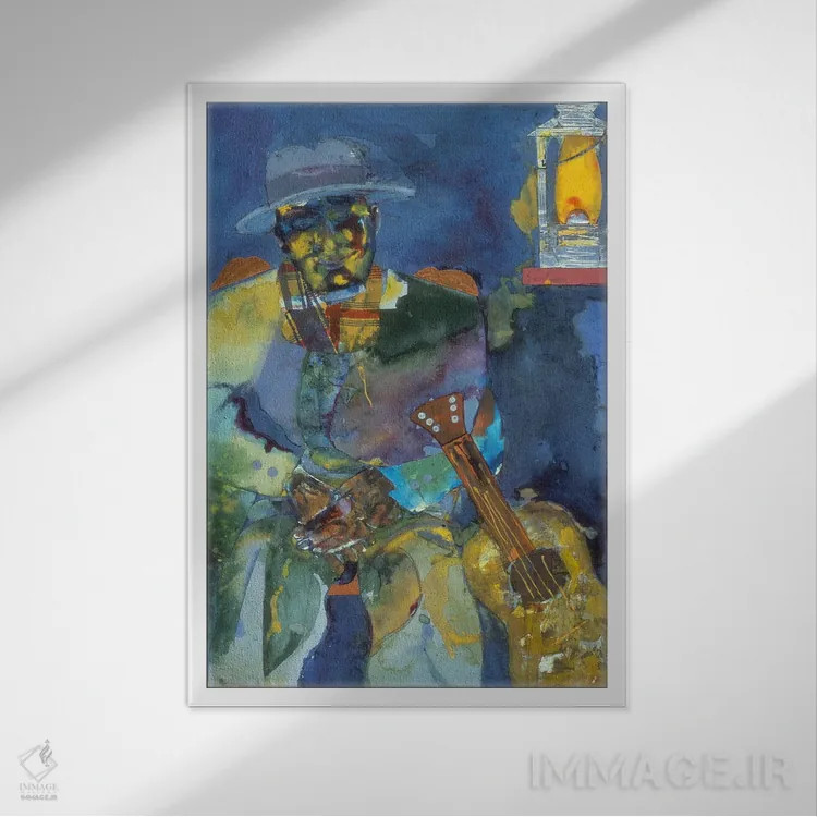 تابلو کلاسیک چراغ پاییزی اثر رومر بیردن - نمای قابدار سفید