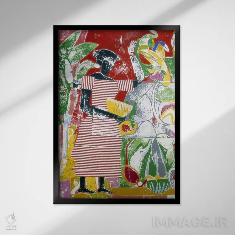 تابلو دکوراتیو در باغ اثر رومر بیردن - نمای قابدار مشکی