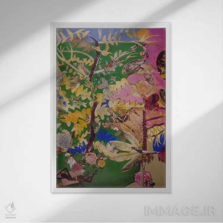 تابلو کلاسیک خیام و دختر سیاه پوست اثر رومر بیردن - نمای قابدار سفید
