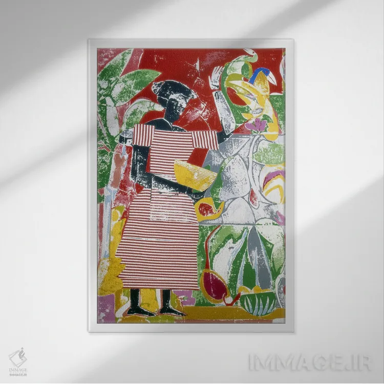 تابلو دکوراتیو در باغ اثر رومر بیردن - نمای قابدار سفید