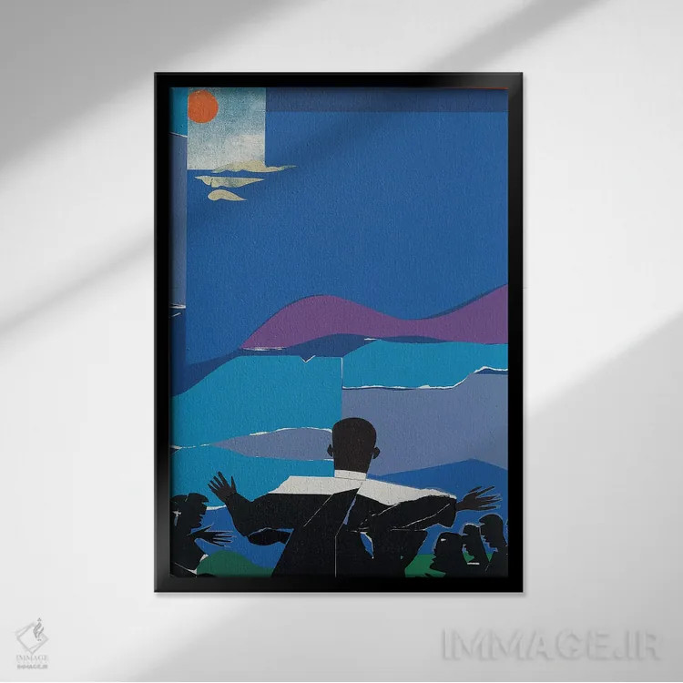 تابلو کلاسیک قله کوه ام ال کی اثر رومر بیردن - نمای قابدار مشکی