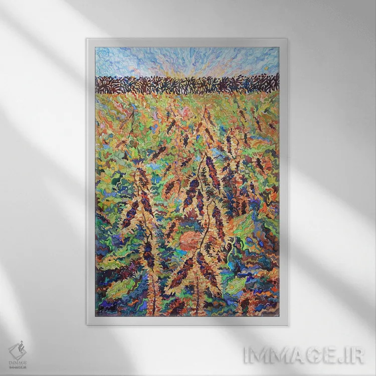 تابلو دکوراتیو لوبیا اثر تانبلیا - نمای قابدار سفید