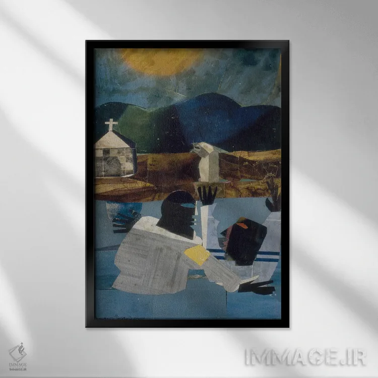 تابلو دکوراتیو 1964,تعمید، ۱۹۶۴ اثر رومر بیردن - نمای قابدار مشکی