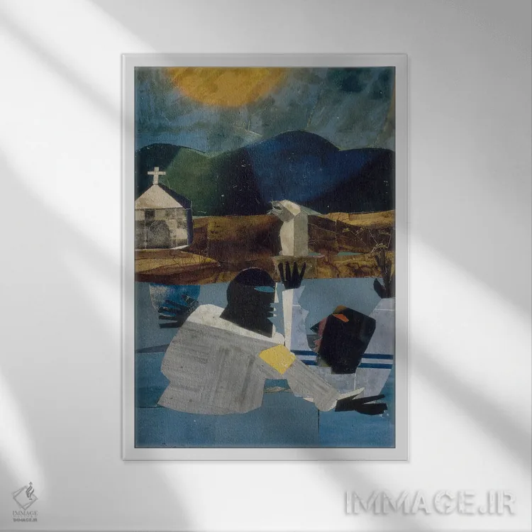 تابلو دکوراتیو 1964,تعمید، ۱۹۶۴ اثر رومر بیردن - نمای قابدار سفید