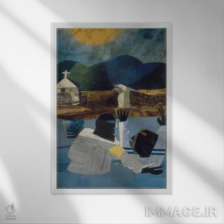 تابلو دکوراتیو 1964,تعمید، ۱۹۶۴ اثر رومر بیردن - نمای قابدار سفید