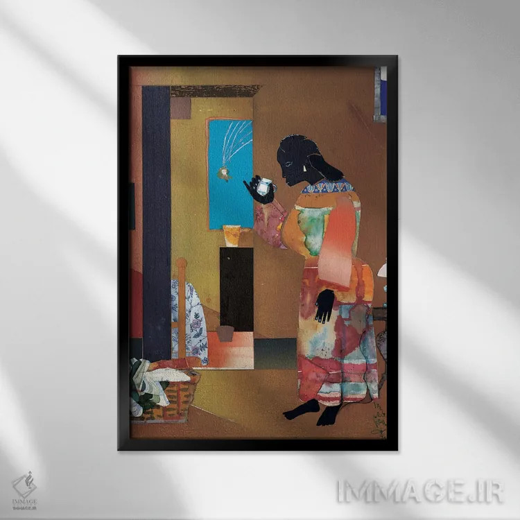 تابلو دکوراتیو ستاره در حال سقوط اثر رومر بیردن - نمای قابدار مشکی