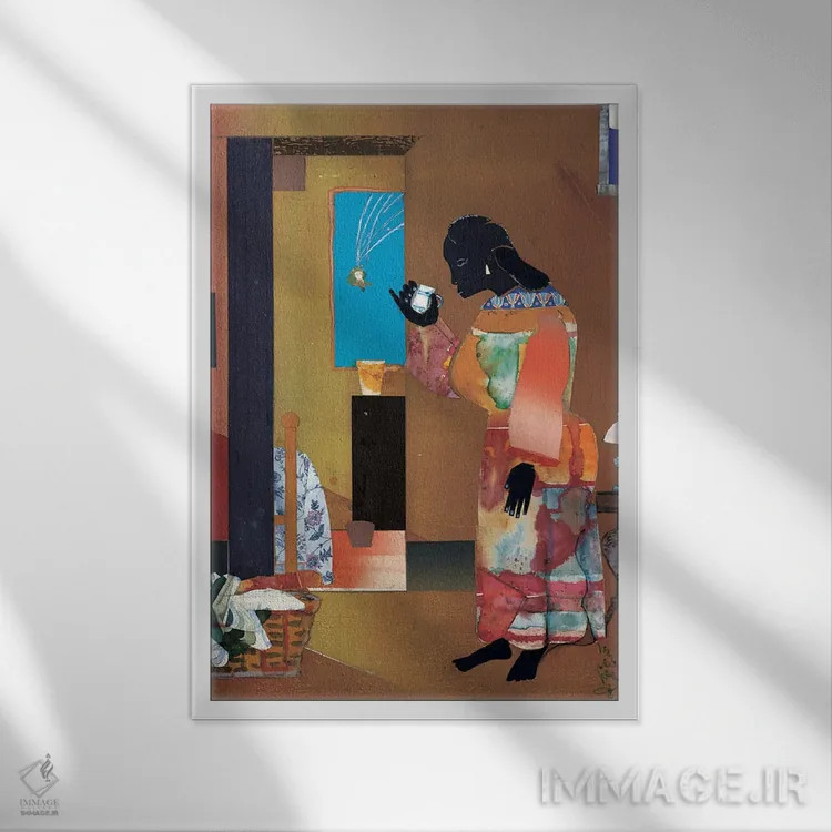 تابلو دکوراتیو ستاره در حال سقوط اثر رومر بیردن - نمای قابدار سفید