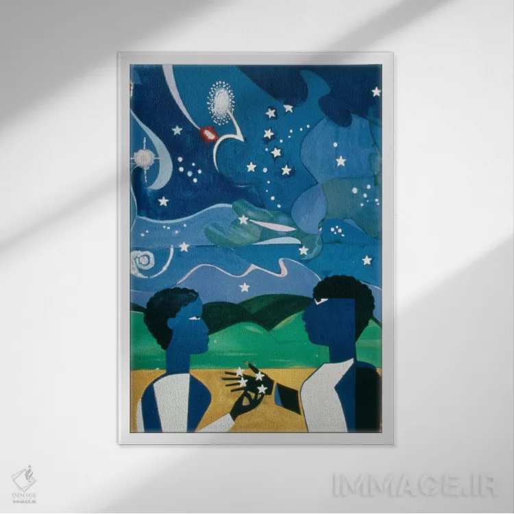 تابلو دکوراتیو دو جهان اثر رومر بیردن - نمای قابدار سفید