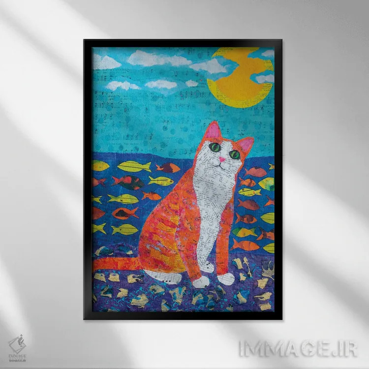تابلو دکوراتیو نجوای ماهی اثر تیل بیولر - نمای قابدار مشکی