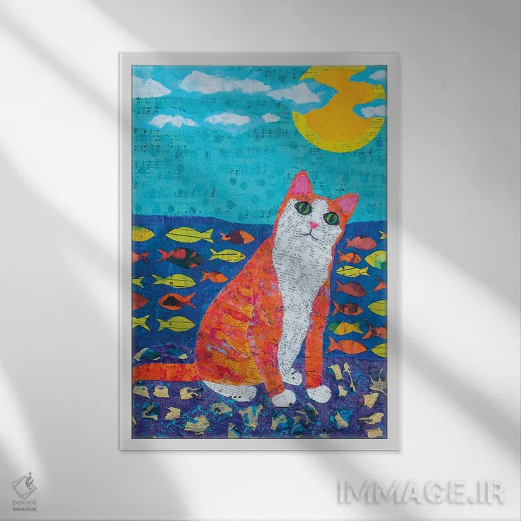 تابلو دکوراتیو نجوای ماهی اثر تیل بیولر - نمای قابدار سفید