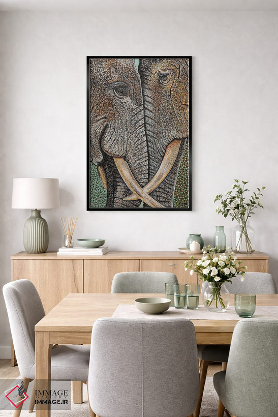 تابلو دکوراتیو فیل ها هرگز فراموش نمی کنند اثر تیل بیولر - D6B