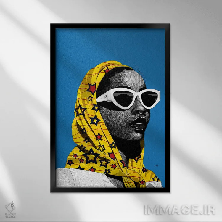 تابلو مدرن انو اثر اهاب تی بی جی - نمای قابدار مشکی