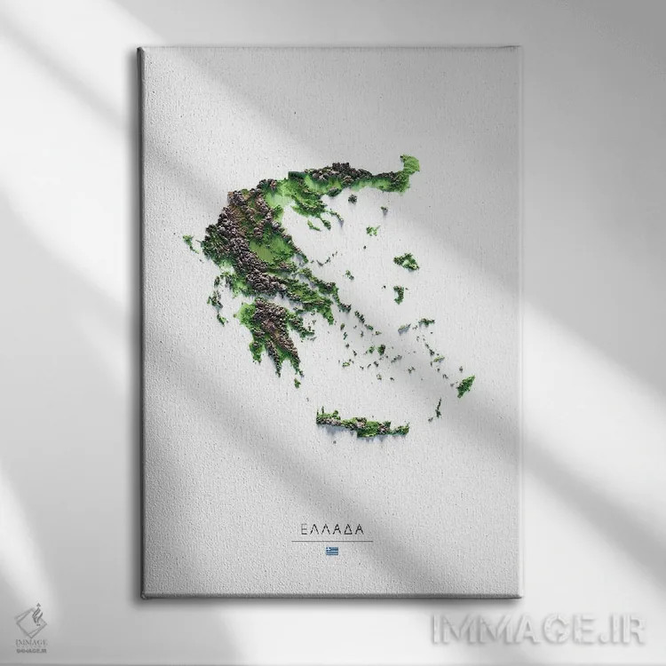 تابلو دکوراتیو یونان اثر تروبات مپس - نمای روبهرو روی دیوار