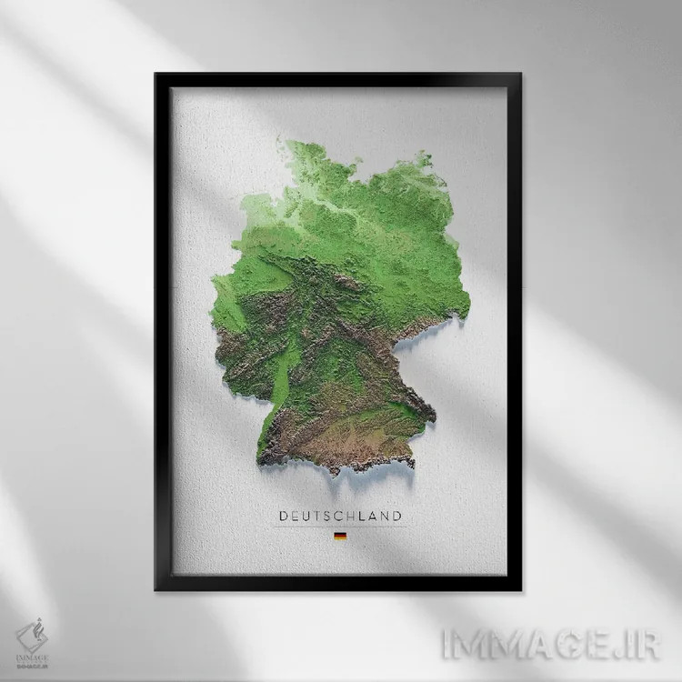 تابلو دکوراتیو آلمان اثر تروبات مپس - نمای قابدار مشکی