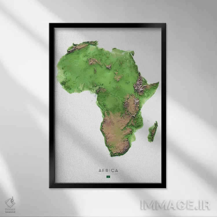 تابلو مینیمال آفریقا اثر تروبات مپس - نمای قابدار مشکی