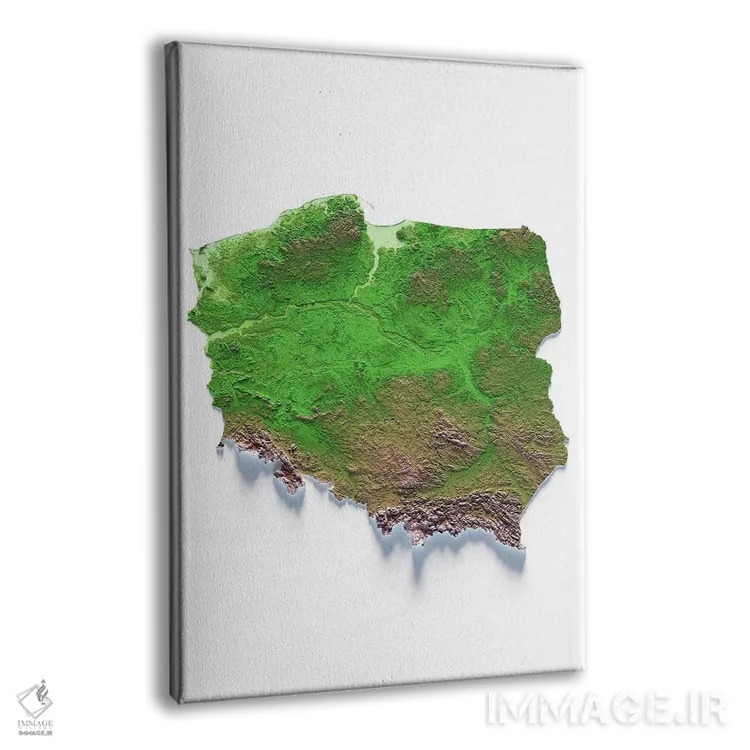 تابلو دکوراتیو لهستان اثر تروبات مپس - نمای پرسپکتیو محصول