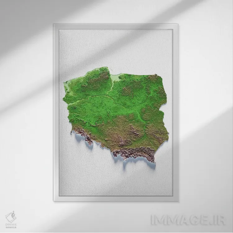 تابلو دکوراتیو لهستان اثر تروبات مپس - نمای قابدار سفید