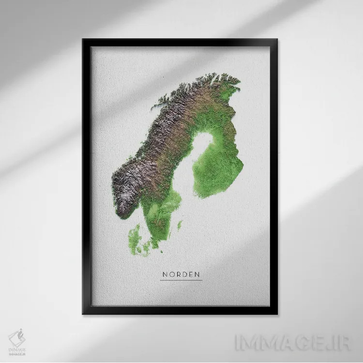 تابلو مینیمال اسکانباوراوی اثر تروبات مپس - نمای قابدار مشکی