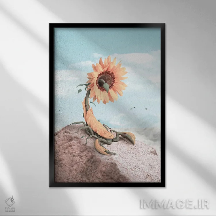 تابلو دکوراتیو زیبایی گزنده اثر ژولین تابت - نمای قابدار مشکی