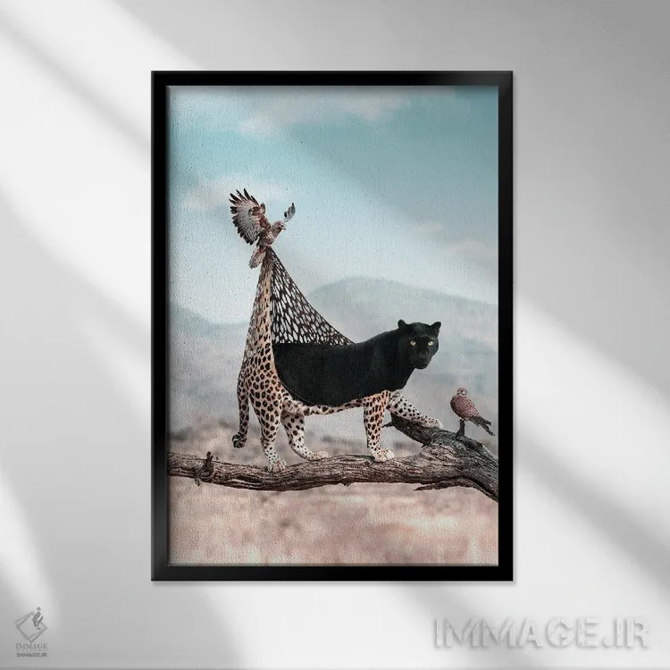تابلو دکوراتیو ریزش پوست اثر ژولین تابت - نمای قابدار مشکی