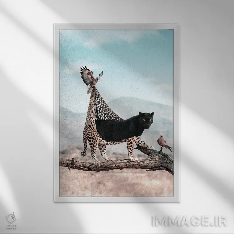 تابلو دکوراتیو ریزش پوست اثر ژولین تابت - نمای قابدار سفید