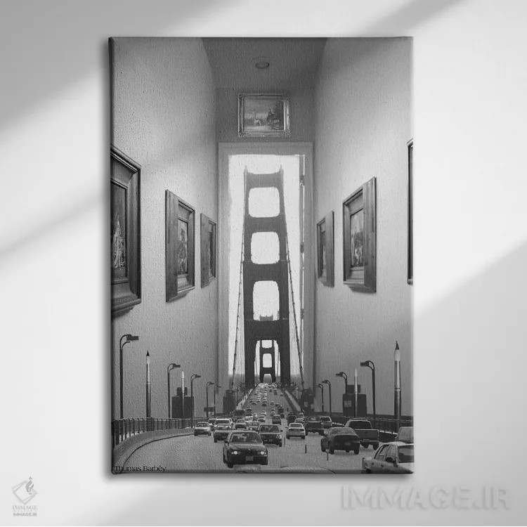تابلو دکوراتیو گالری خودروگذر اثر توماس باربی - نمای روبهرو روی دیوار