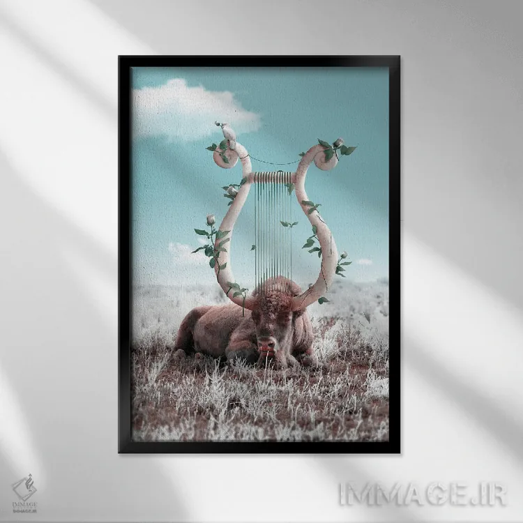تابلو دکوراتیو خرد اثر ژولین تابت - نمای قابدار مشکی