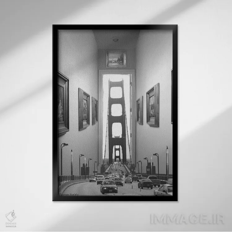 تابلو دکوراتیو گالری خودروگذر اثر توماس باربی - نمای قابدار مشکی