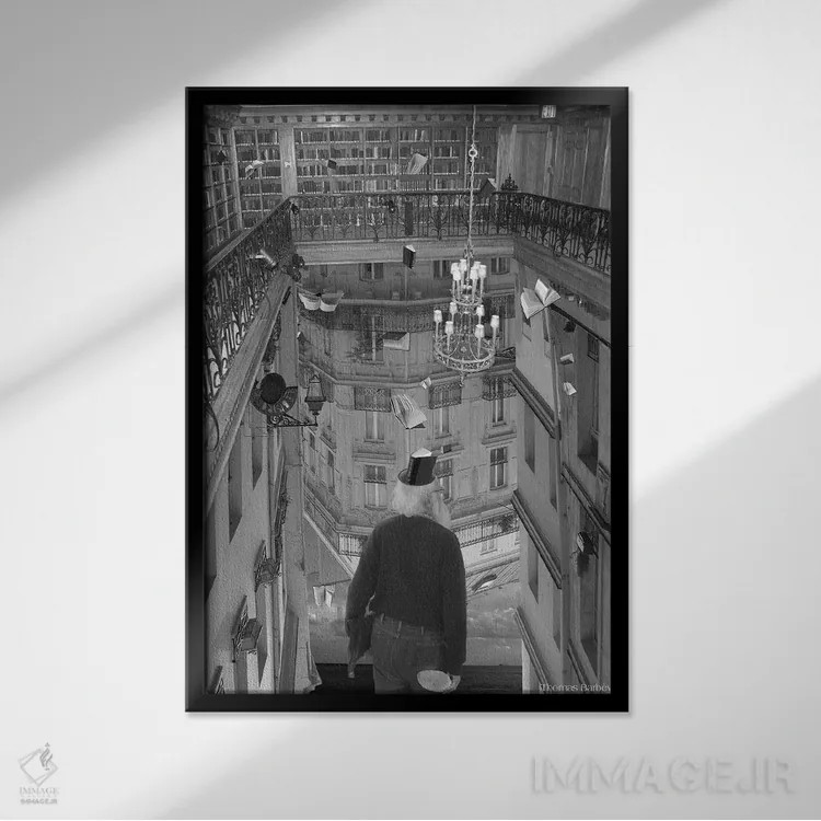 تابلو دکوراتیو ذهن خوان اثر توماس باربی - نمای قابدار مشکی