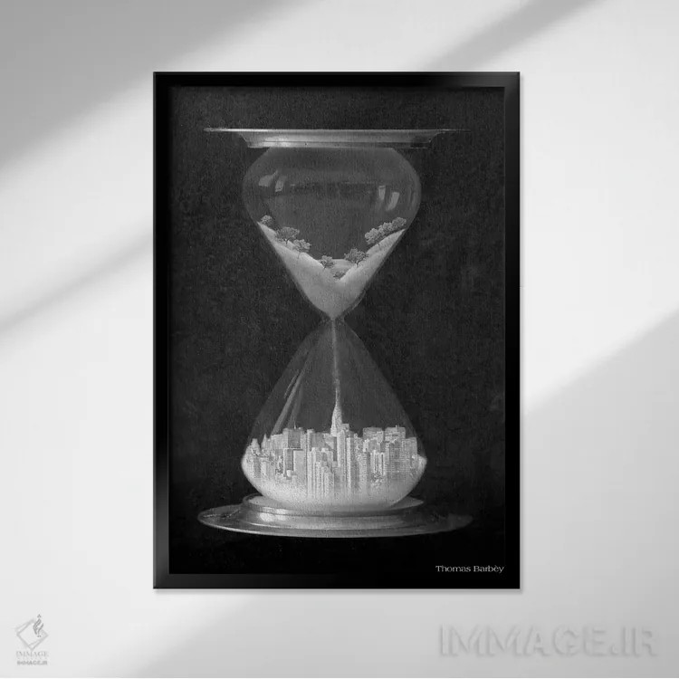 تابلو دکوراتیو از حومه تا شهر اثر توماس باربی - نمای قابدار مشکی