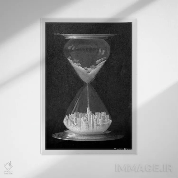 تابلو دکوراتیو از حومه تا شهر اثر توماس باربی - نمای قابدار سفید