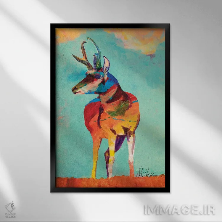 تابلو دکوراتیو در حالت آماده باش ایستاده اثر تریسی میلر - نمای قابدار مشکی