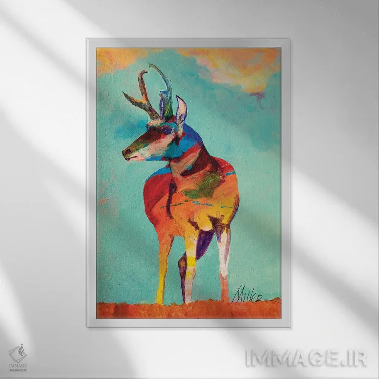 تابلو دکوراتیو در حالت آماده باش ایستاده اثر تریسی میلر - نمای قابدار سفید