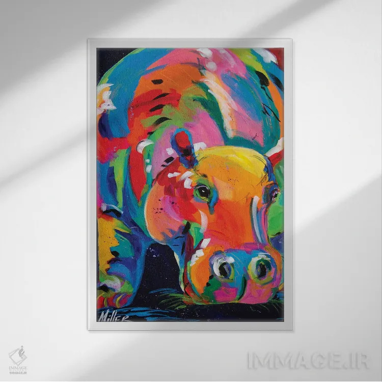 تابلو دکوراتیو اسب آبی آبی اثر تریسی میلر - نمای قابدار سفید
