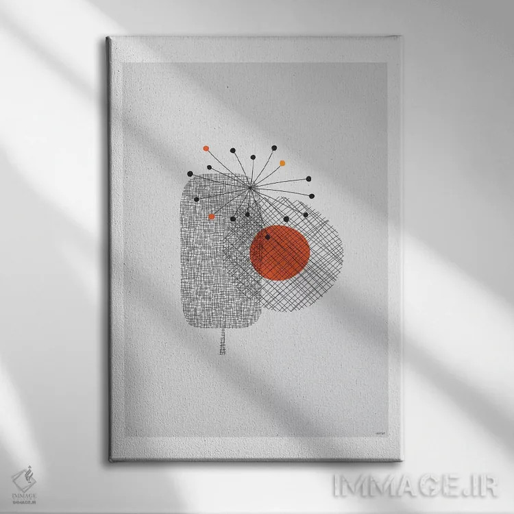 تابلو مینیمال گل ها ۴ اثر توماس دیزاین - نمای روبهرو روی دیوار