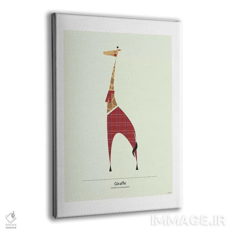 تابلو مدرن زرافه اثر توماس دیزاین - نمای پرسپکتیو محصول