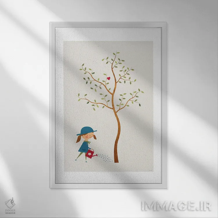 تابلو مدرن باغبان اثر توماس دیزاین - نمای قابدار سفید