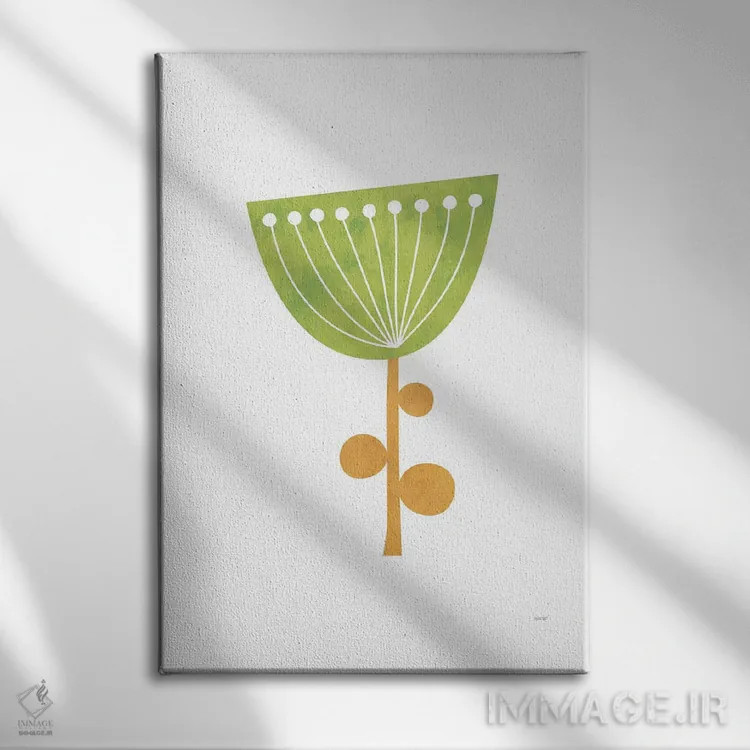 تابلو مینیمال گل های مدرن سه اثر توماس دیزاین - نمای روبهرو روی دیوار